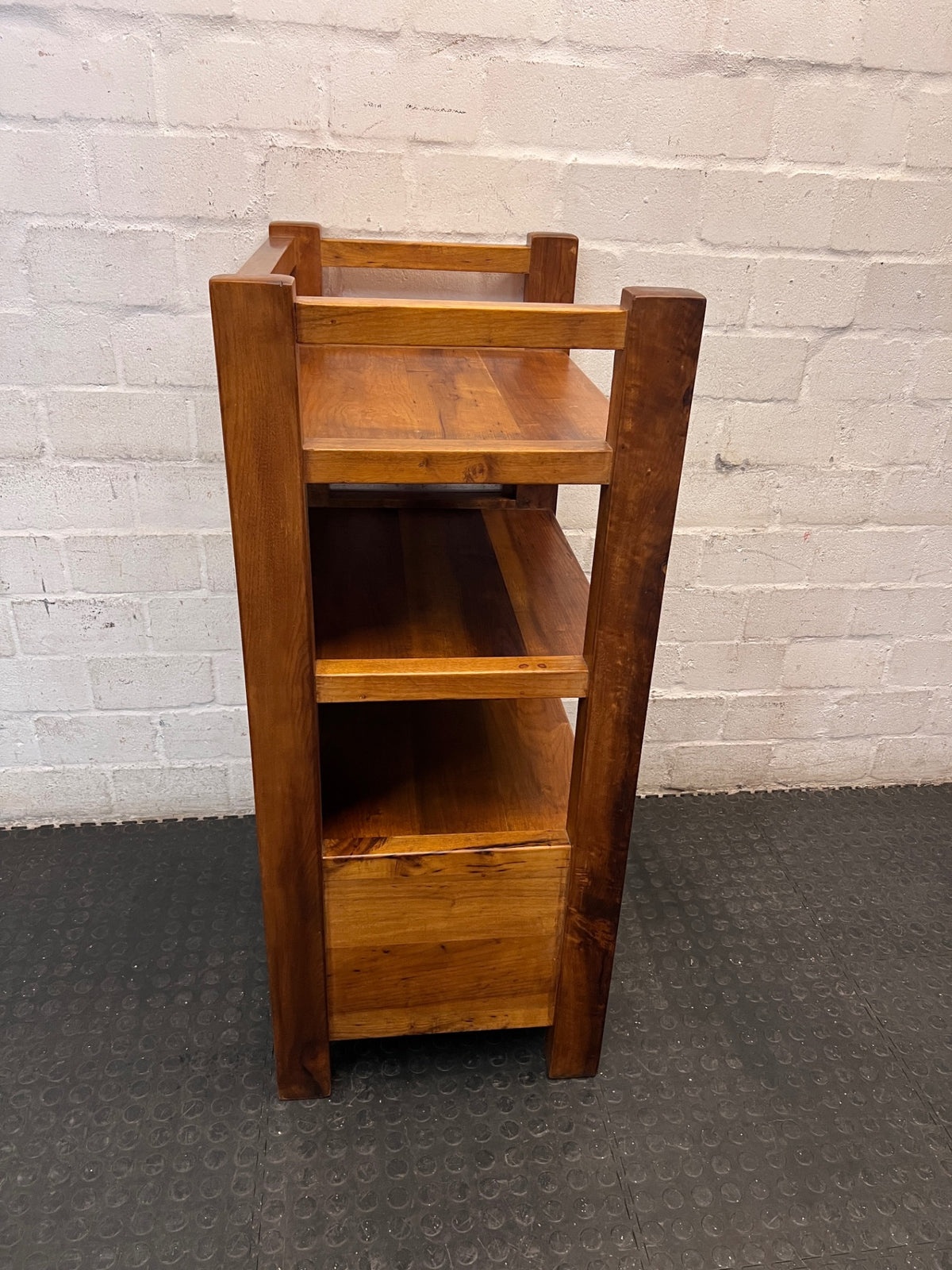 Mid-Sized Wooden Bookshelf with Lower Cupboard – top view