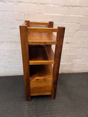 Mid-Sized Wooden Bookshelf with Lower Cupboard – top view