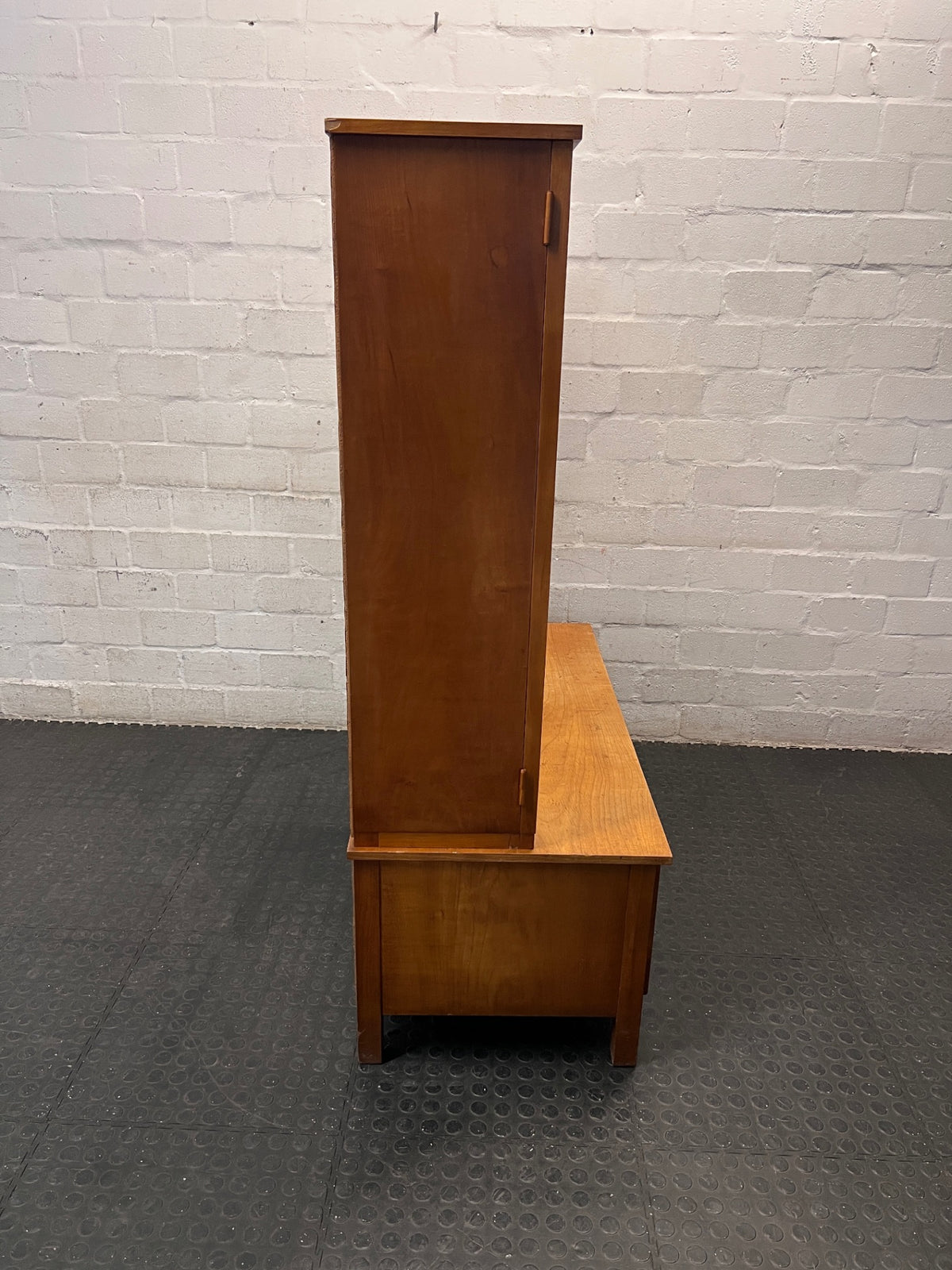 Mid-Century Style Wooden Glass Display Cabinet – top view