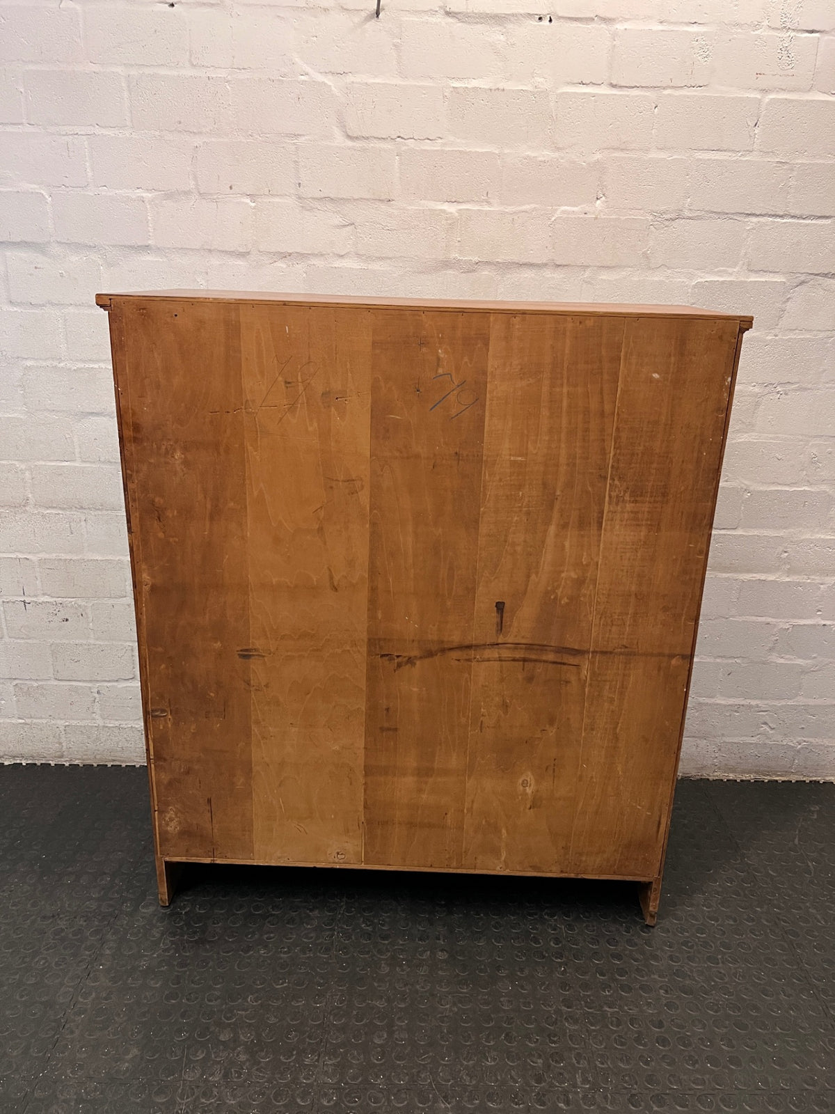 Classic Wooden Double Door Storage Cabinet with Drawers – back view