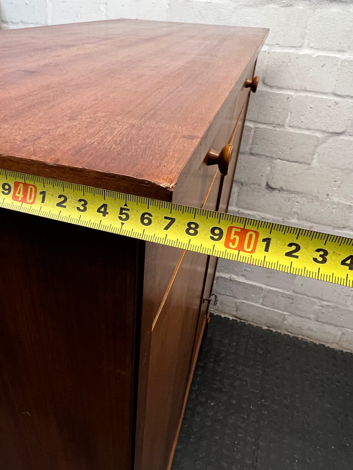 Classic Wooden Double Door Storage Cabinet with Drawers – depth measurement