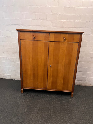 Classic Wooden Double Door Storage Cabinet with Drawers – main front view