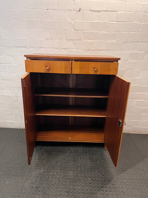 Classic Wooden Double Door Storage Cabinet with Drawers – side view