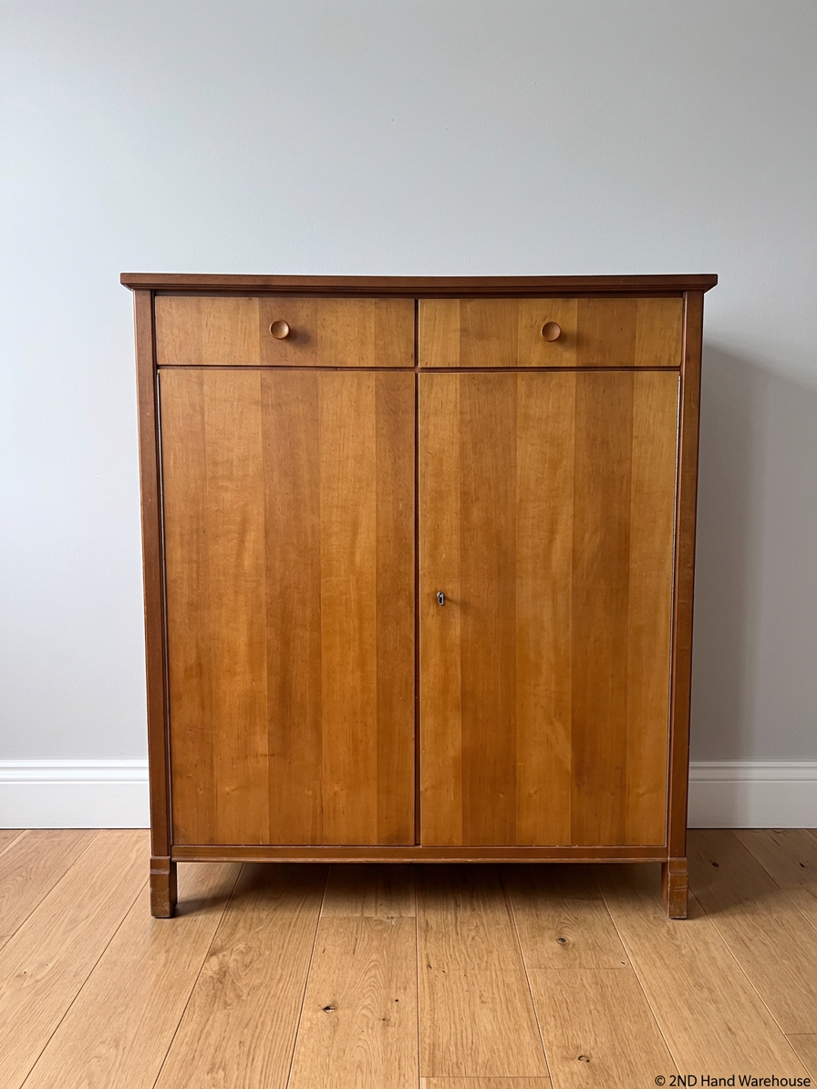 Classic Wooden Double Door Storage Cabinet with Drawers – styled product image