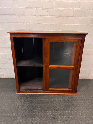 Wooden Display Cabinet with Glass Sliding Doors – side view