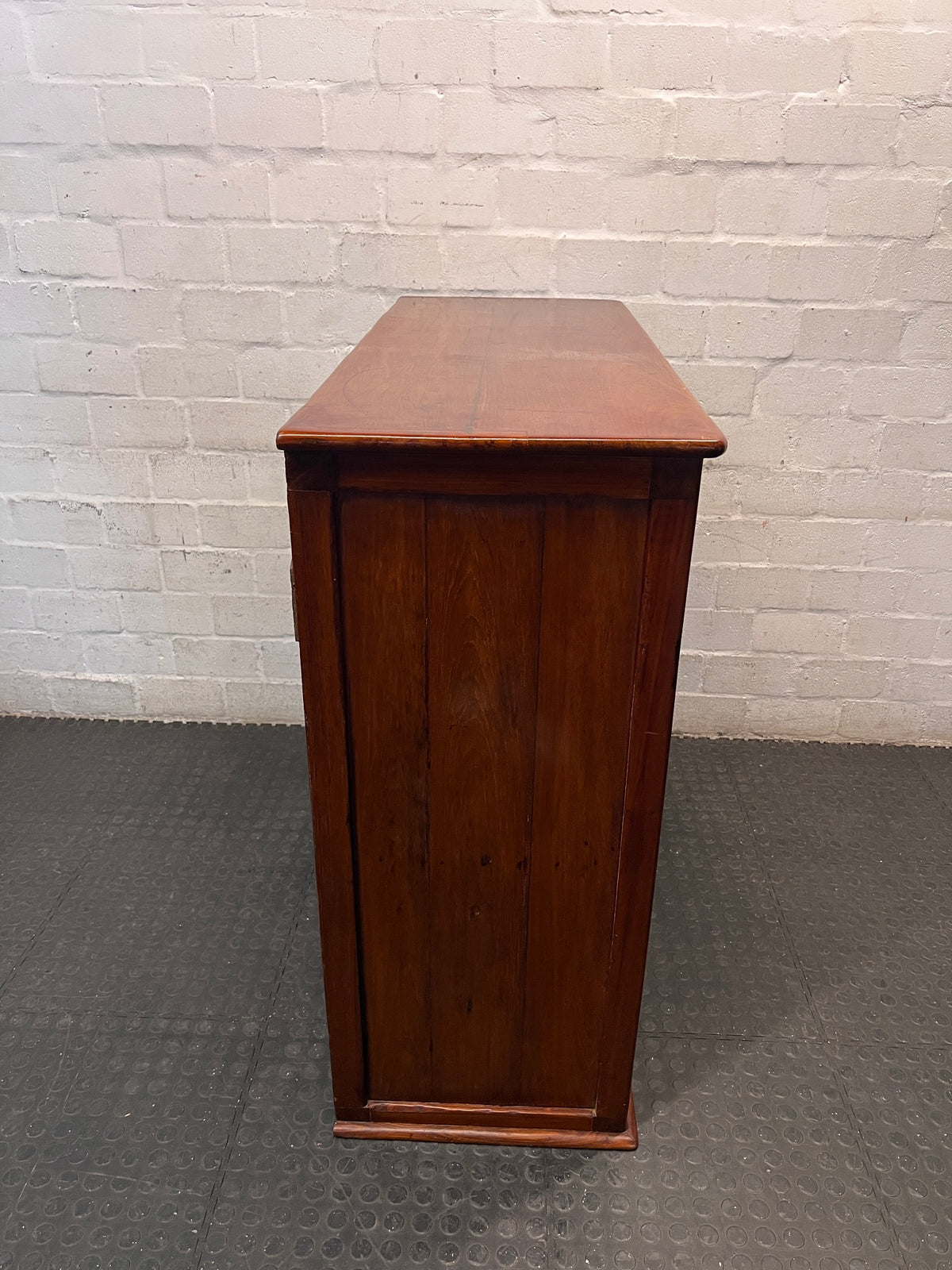 Wooden Display Cabinet with Glass Sliding Doors – top view