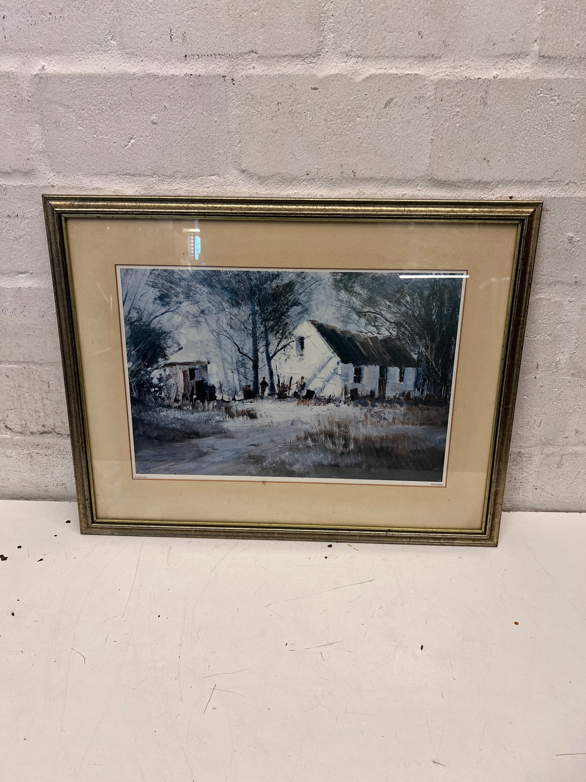 Karoo Farm Framed Landscape Art Print – side view