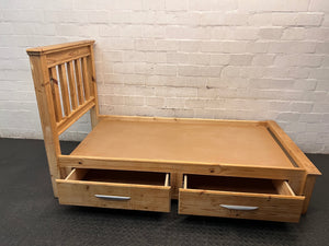 Classic Pine Wood Single Bed Frame — Used Condition – condition detail