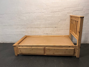 Classic Pine Wood Single Bed Frame — Used Condition – top view