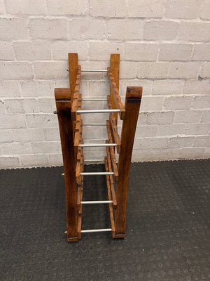 Flared A-Frame Wooden Wine Rack — Used Condition – back view