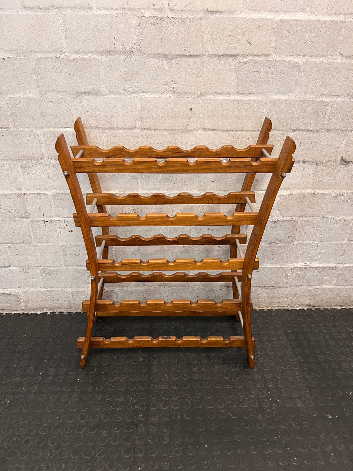 Flared A-Frame Wooden Wine Rack — Used Condition – condition detail