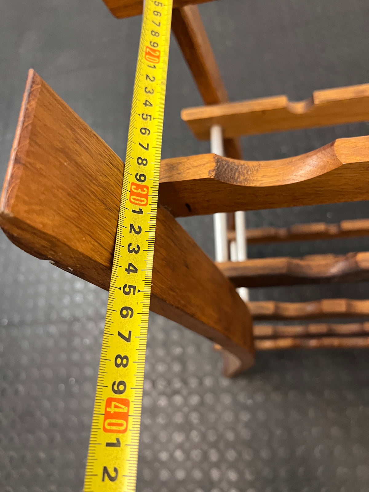 Flared A-Frame Wooden Wine Rack — Used Condition – depth measurement