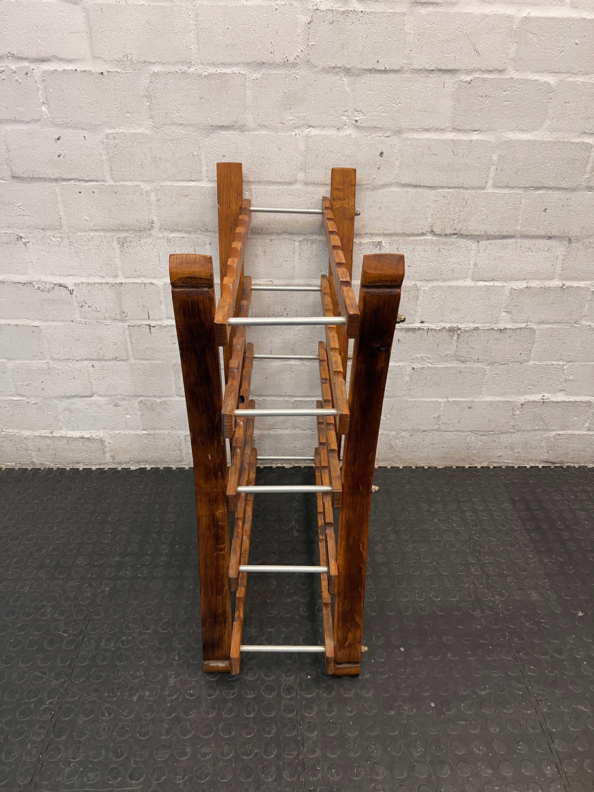 Flared A-Frame Wooden Wine Rack — Used Condition – side view
