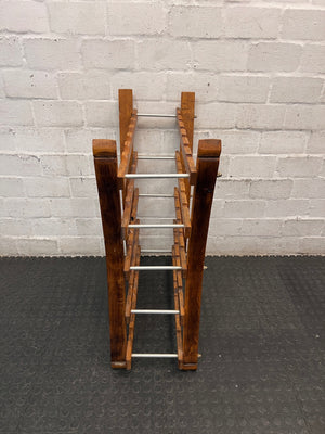 Flared A-Frame Wooden Wine Rack — Used Condition – side view