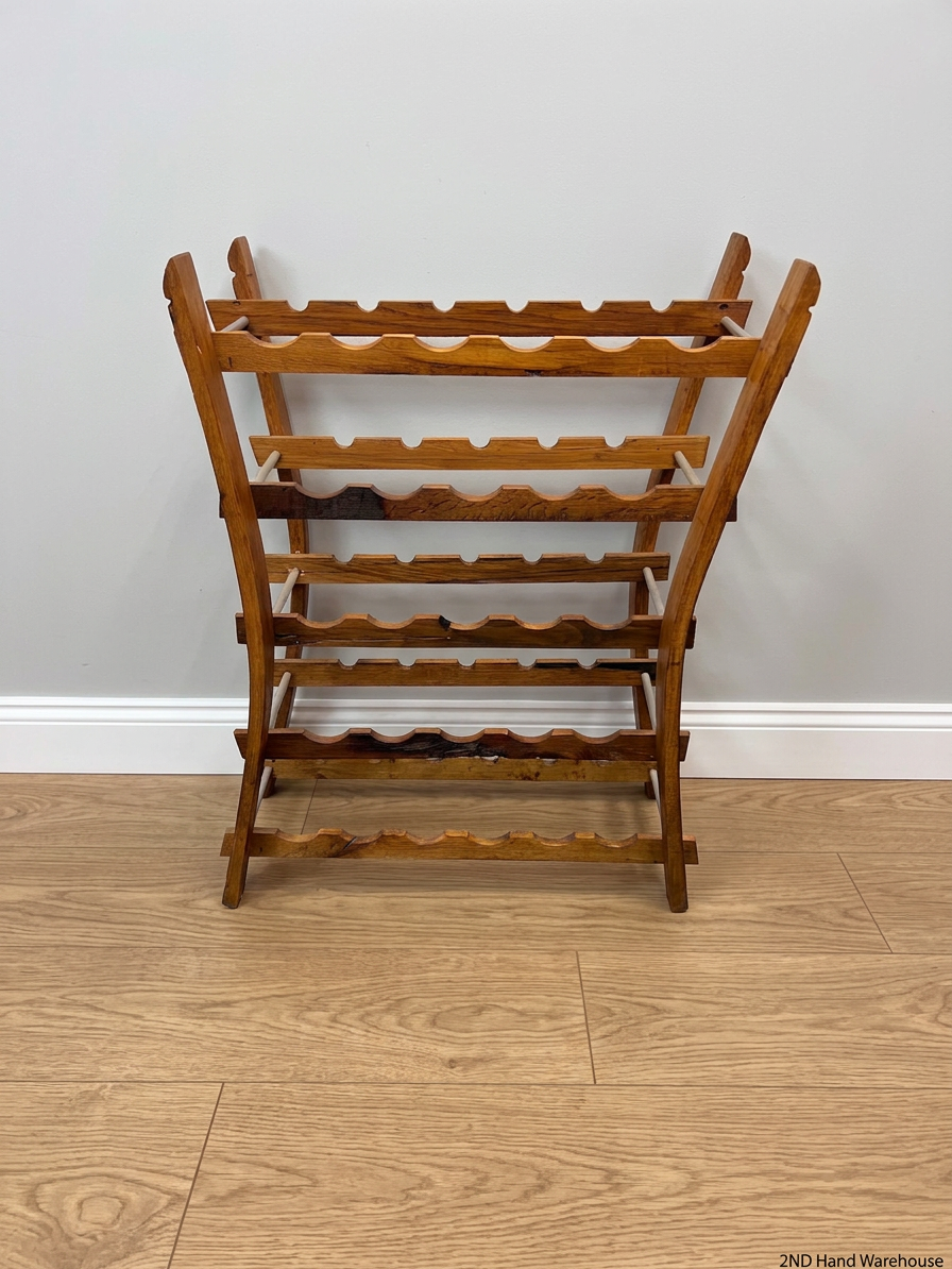 Flared A-Frame Wooden Wine Rack — Used Condition – styled product image