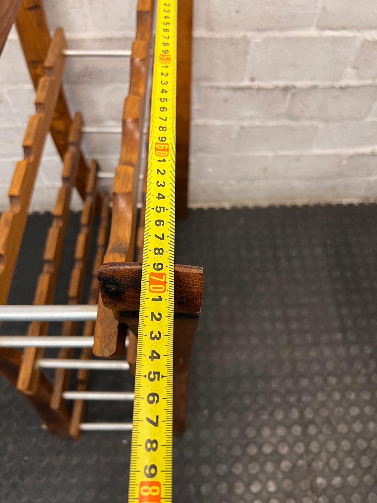 Flared A-Frame Wooden Wine Rack — Used Condition – width measurement