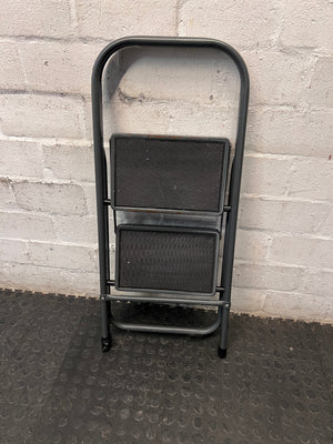 Strand 2-Step Folding Metal Ladder with Handrail — Well Used with Visible Wear – top view