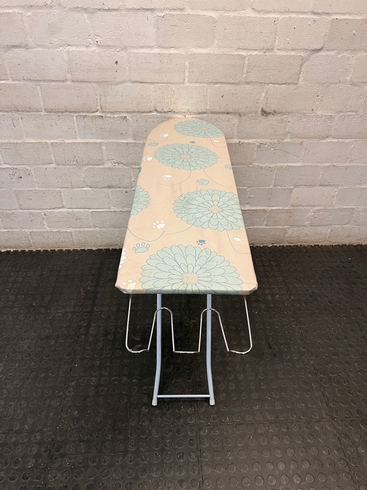 Floral Pattern Folding Ironing Board — Clean and Well-Maintained – back view