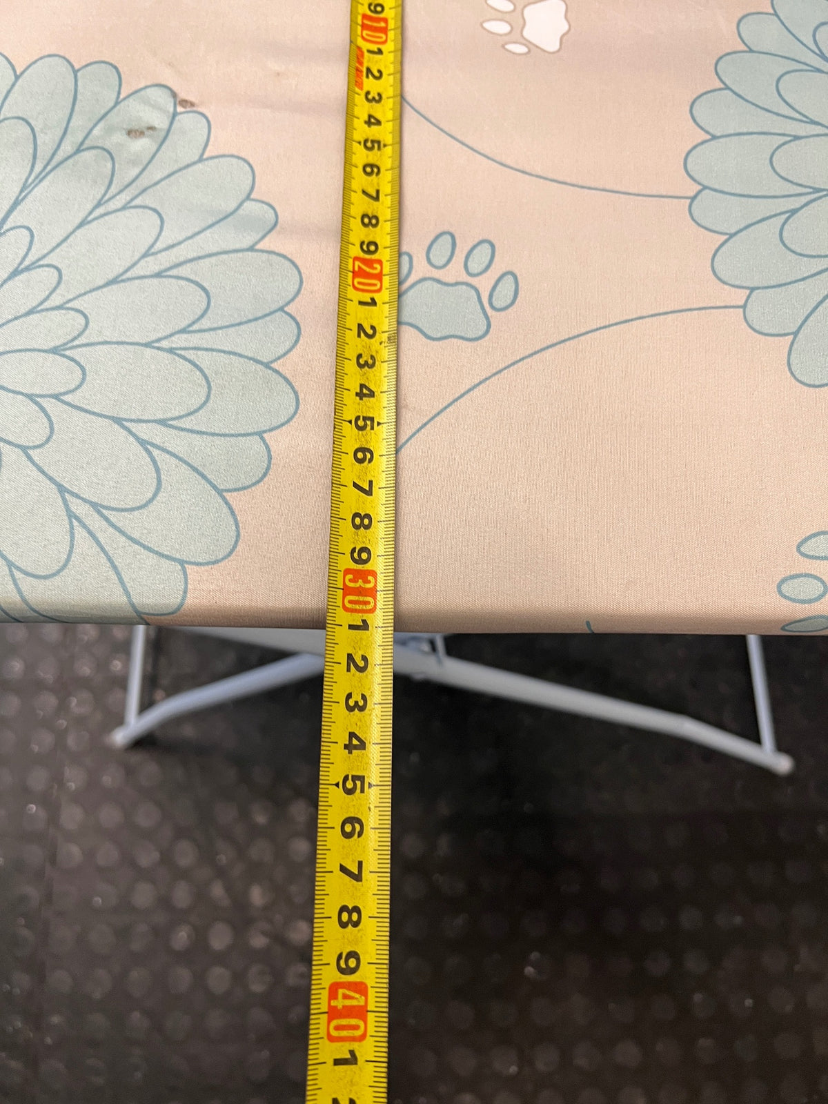 Floral Pattern Folding Ironing Board — Clean and Well-Maintained – depth measurement