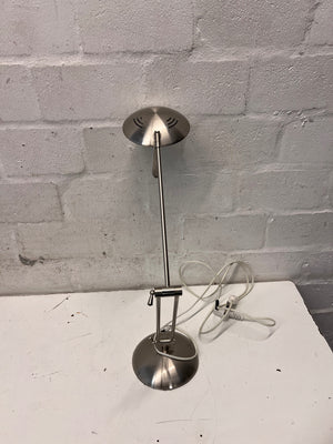 Modern Brushed Silver Adjustable Desk Lamp — Missing Light Bulb – condition detail