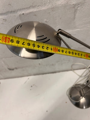 Modern Brushed Silver Adjustable Desk Lamp — Missing Light Bulb – width measurement