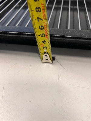 Black Enamel Roasting Pan with Wire Grill Rack — Good Working Order – height measurement
