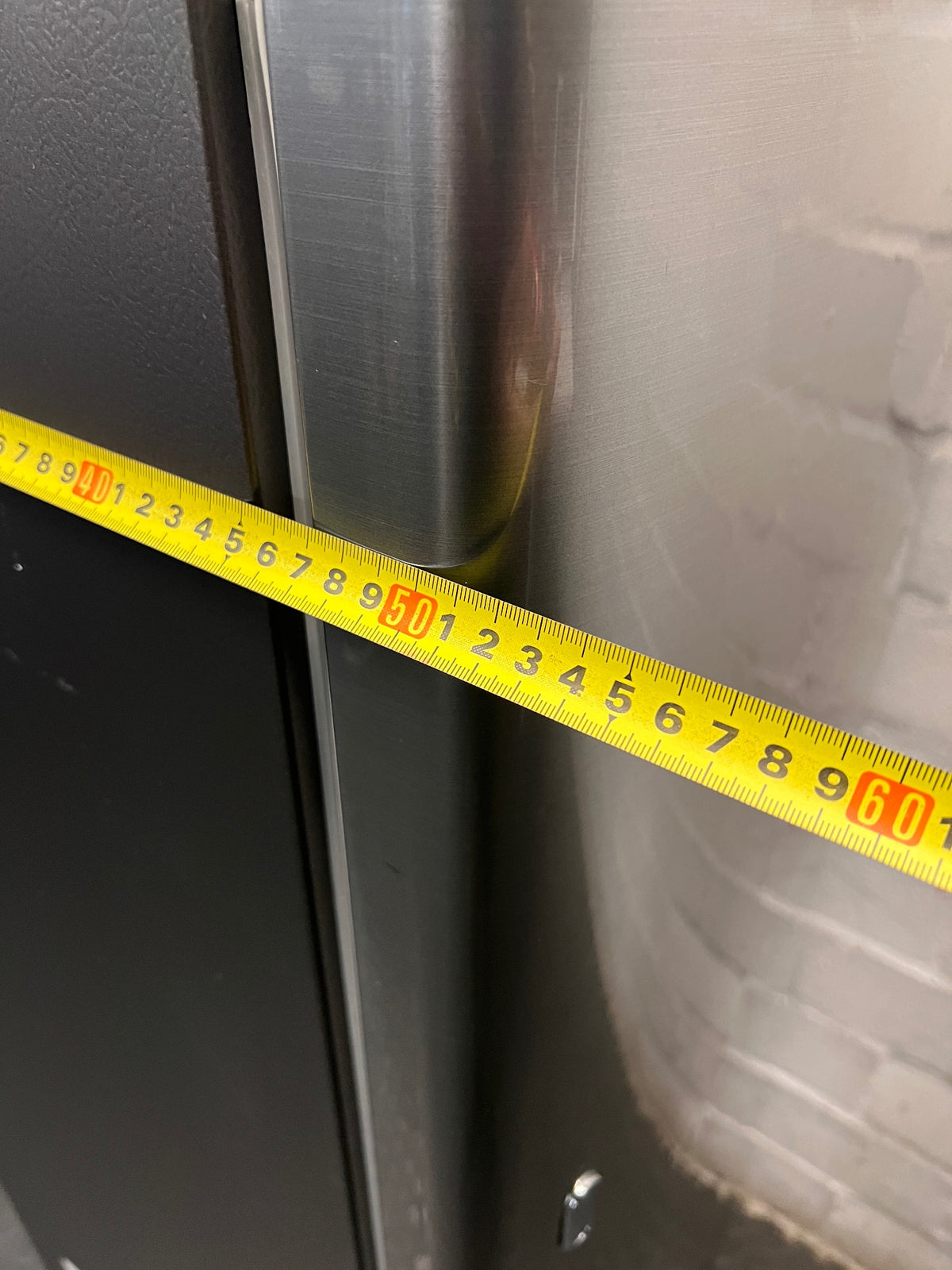 Samsung Silver Single Door Fridge — Working Well with Dents on Door – depth measurement