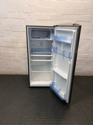 Samsung Silver Single Door Fridge — Working Well with Dents on Door – side view