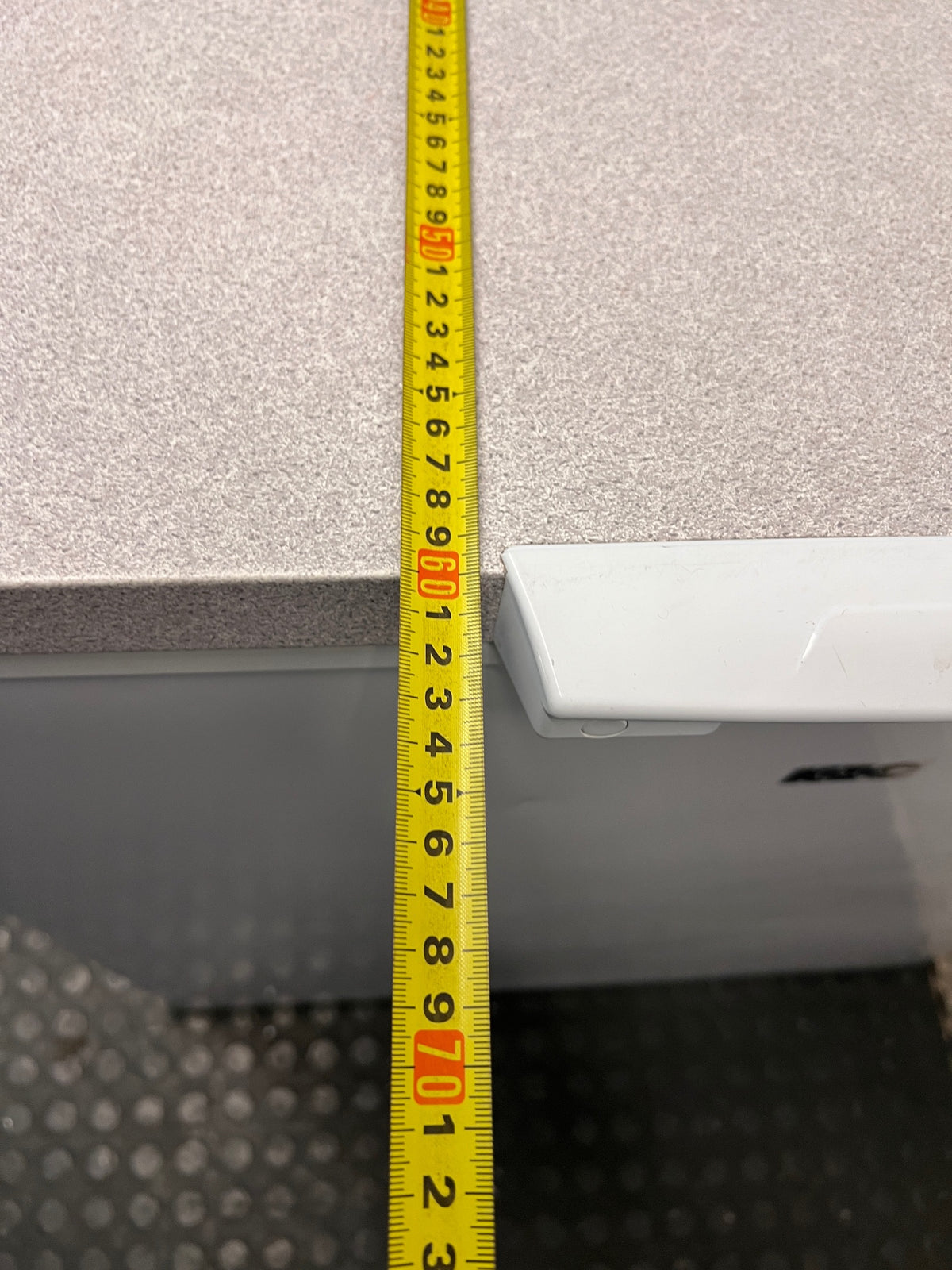 KIC 207-Litre White Chest Freezer — Working Well and Clean – depth measurement