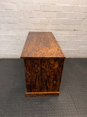 Rustic Wooden TV Unit with Storage Cupboard — Good Working Order – condition detail