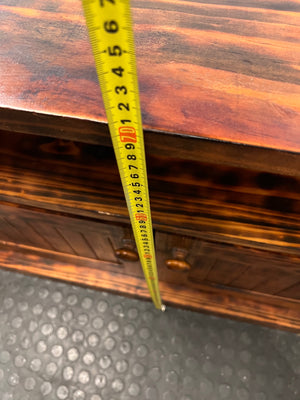Rustic Wooden TV Unit with Storage Cupboard — Good Working Order – height measurement