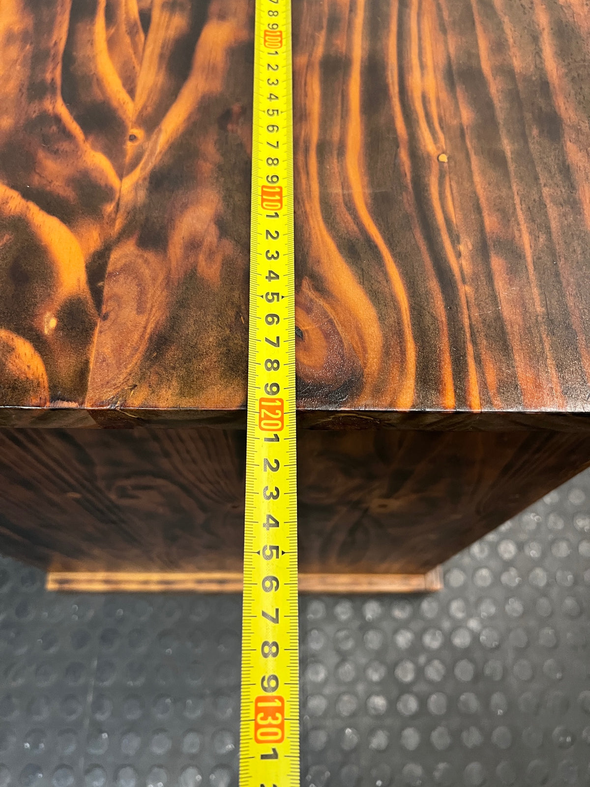 Rustic Wooden TV Unit with Storage Cupboard — Good Working Order – width measurement