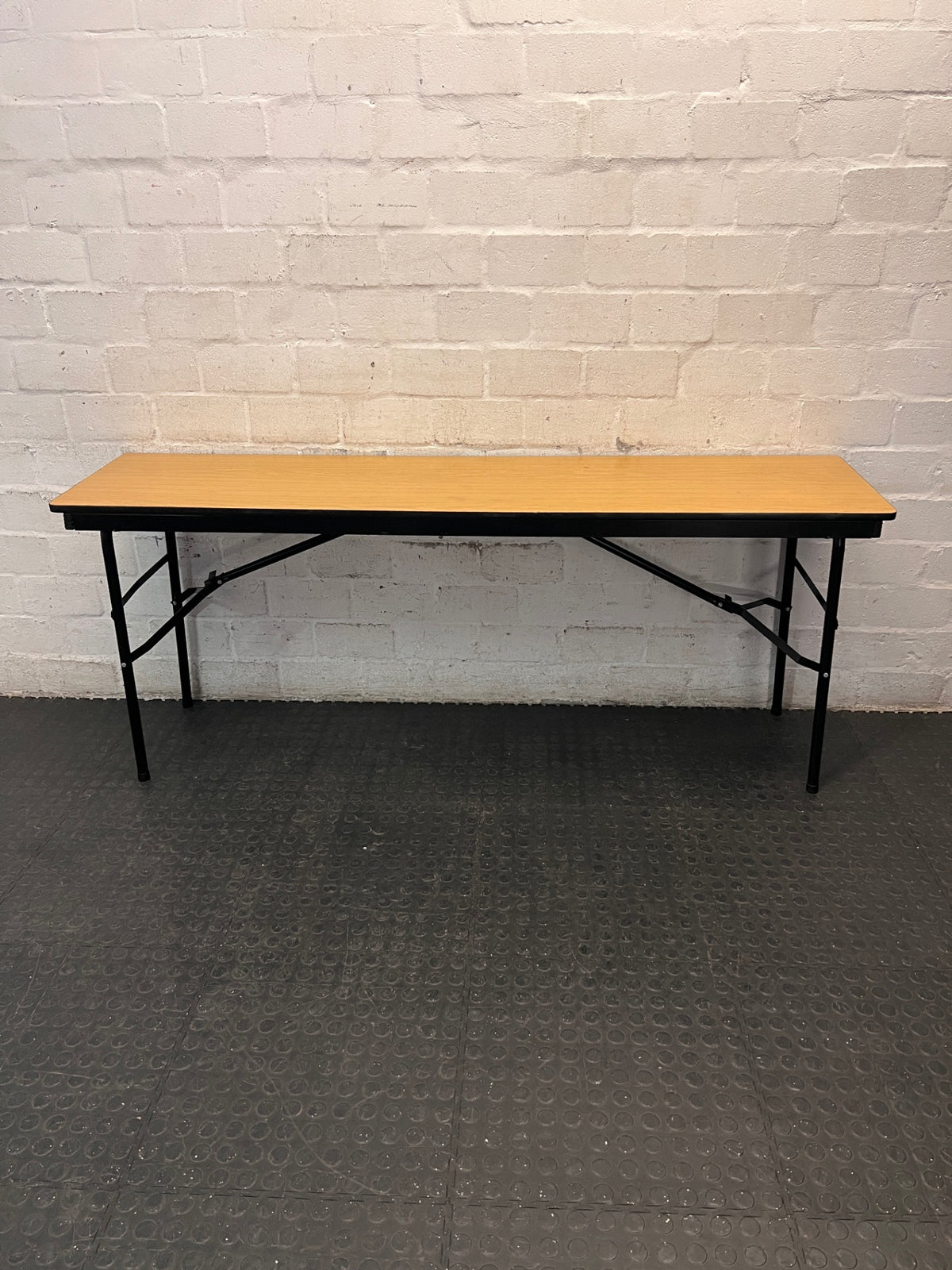 Rectangular Folding Training Table with Metal Frame — Visible Wear Consistent With Age – condition detail