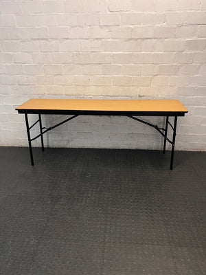 Rectangular Folding Training Table with Metal Frame — Visible Wear Consistent With Age – main front view