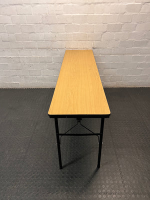 Rectangular Folding Training Table with Metal Frame — Visible Wear Consistent With Age – top view