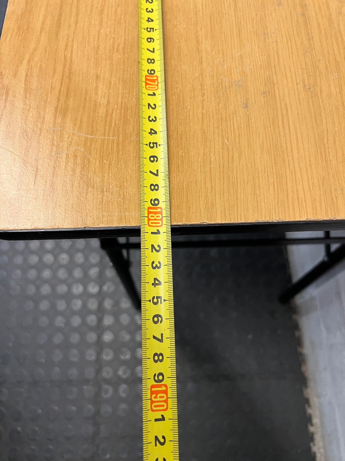 Rectangular Folding Training Table with Metal Frame — Visible Wear Consistent With Age – width measurement