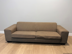 Coricraft Titanic 3 Seater Couch in Grey Fabric — Marked Upholstery and Soft Seat Cushions – styled product image
