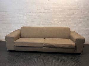 Coricraft Titanic 3 Seater Couch in Grey Fabric — Marked Upholstery and Soft Seat Cushions – top view