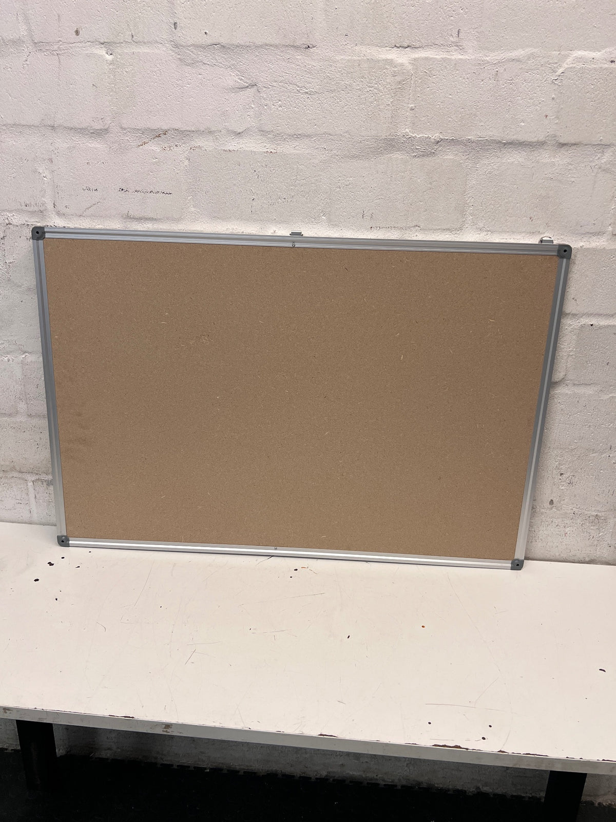 Blue Felt Pin Board with Aluminium Frame — Clean and Well-Maintained – back view