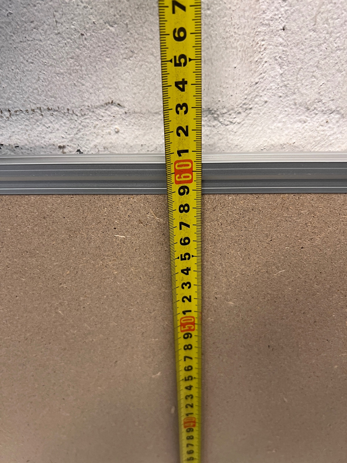 Blue Felt Pin Board with Aluminium Frame — Clean and Well-Maintained – height measurement