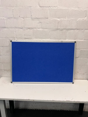 Blue Felt Pin Board with Aluminium Frame — Clean and Well-Maintained – main front view