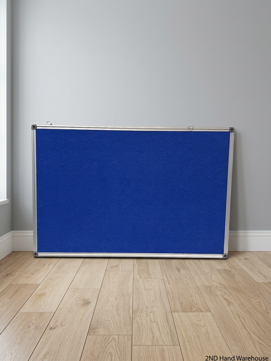 Blue Felt Pin Board with Aluminium Frame — Clean and Well-Maintained – styled product image