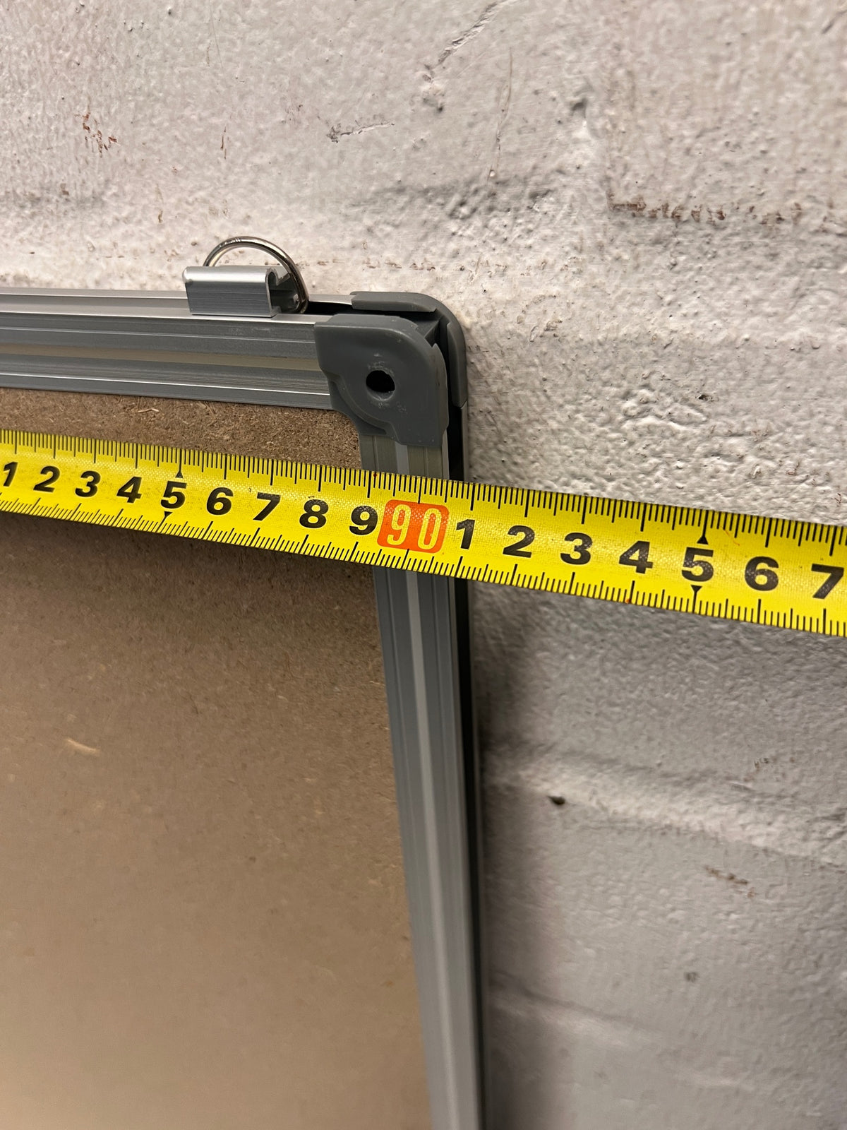 Blue Felt Pin Board with Aluminium Frame — Clean and Well-Maintained – width measurement