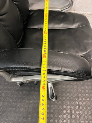 Black High-Back Executive Office Chair — Fair Condition with Visible Wear – width measurement