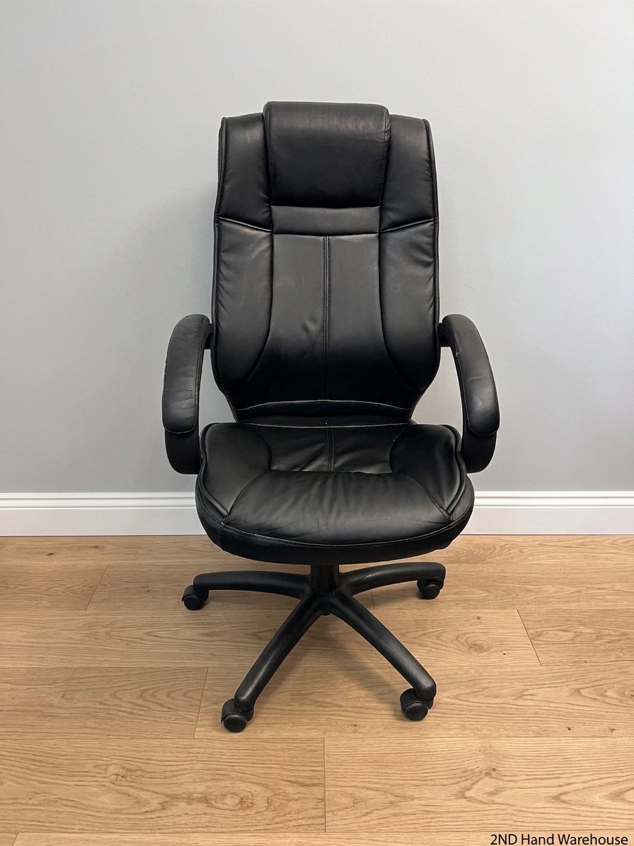 Black High-Back Faux Wood Executive Office Chair – styled product image