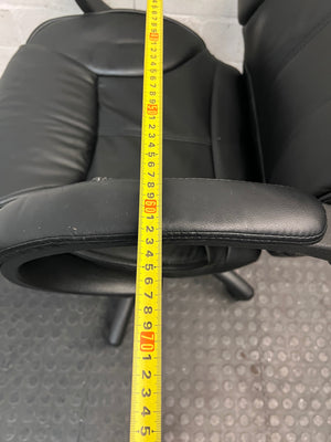 Black High-Back Faux Wood Executive Office Chair – width measurement