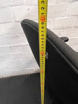 Black Fabric Executive High-Back Office Chair — Good Working Order – height measurement