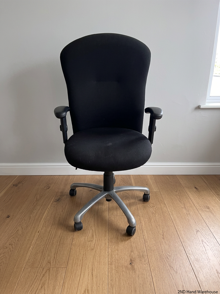 Black Fabric Executive High-Back Office Chair — Good Working Order – styled product image