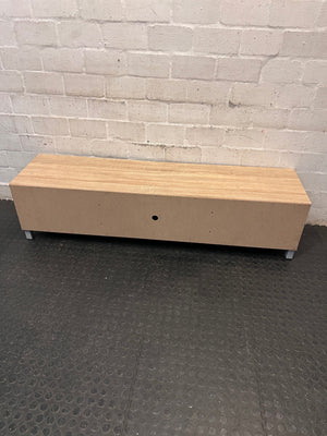 Ally Two Door Light Oak and Grey TV Unit — Surface Wear to Top Panel – back view