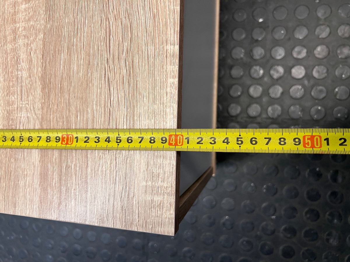 Ally Two Door Light Oak and Grey TV Unit — Surface Wear to Top Panel – depth measurement